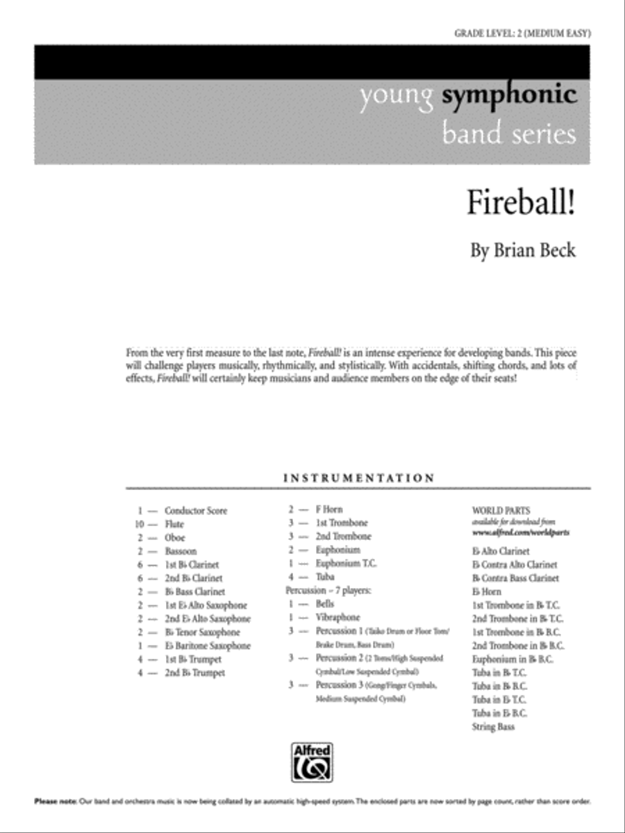 Fireball!: Score Concert Band scores gallery preview page 1