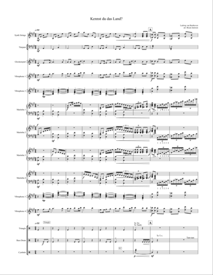 Kennst du das Land? Kennst du das Land? Percussion Ensemble scores gallery preview page 1