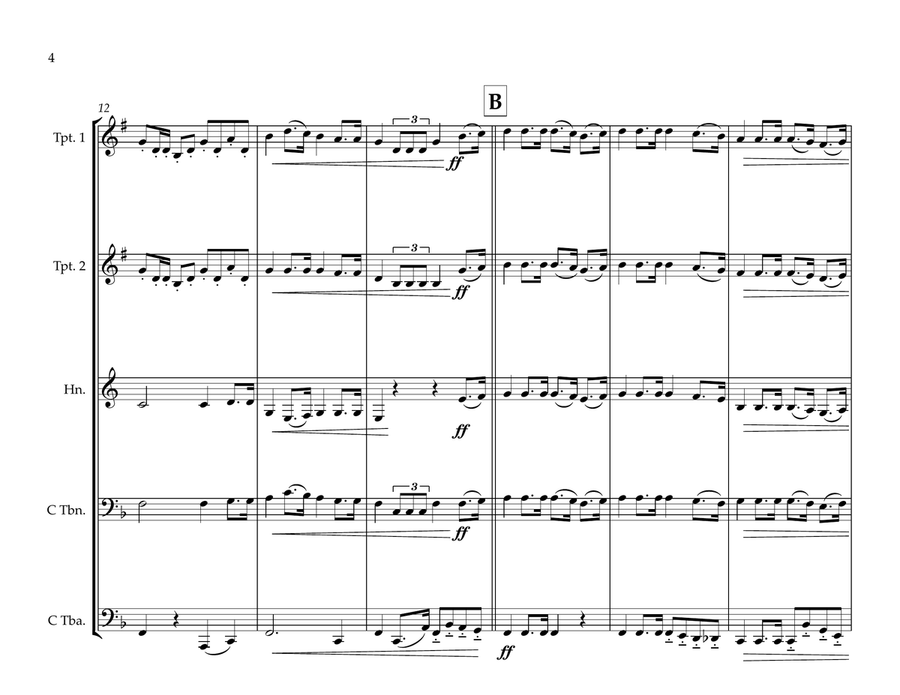 Lebanese National Anthem for Brass Quintet (World National Anthem Series) Brass Quintet scores gallery preview page 4