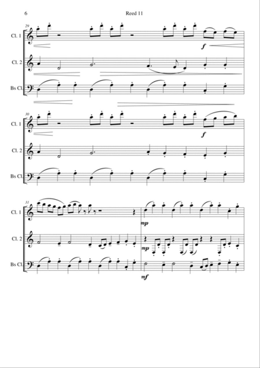 Reed 11 for clarinet trio Clarinet Trio scores gallery preview page 6
