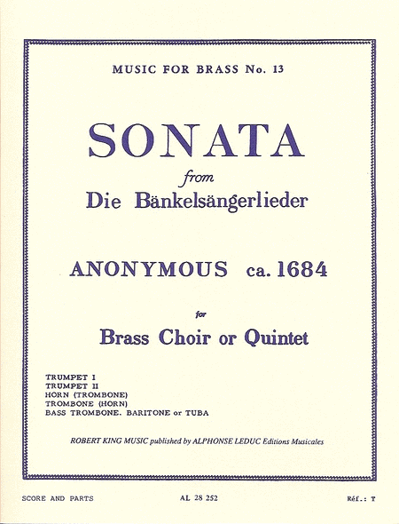 Sonata (Bankelsangerlieder) - Brass Quintet