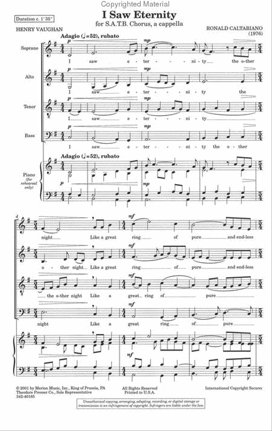 I Saw Eternity I Saw Eternity 4-Part scores gallery preview page 2