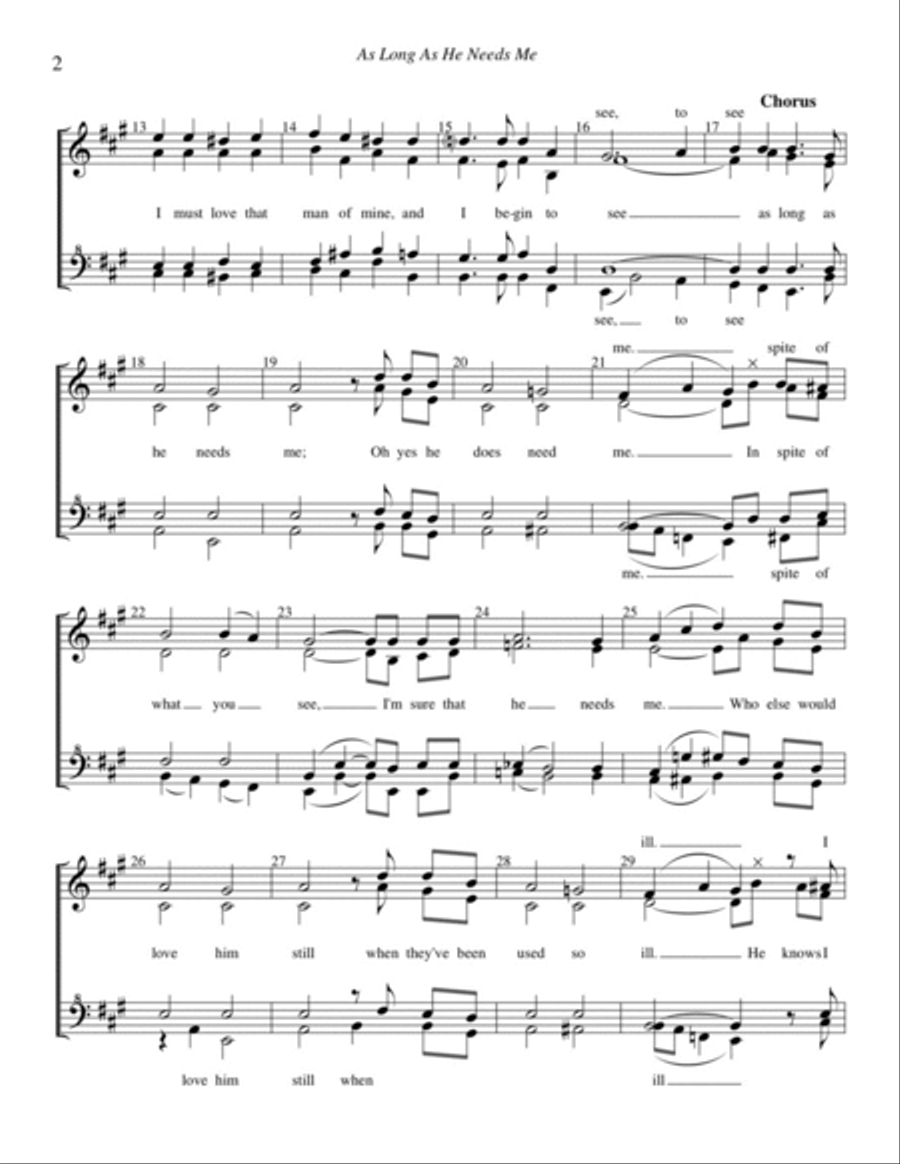 As Long As He Needs Me SSAA scores gallery preview page 2