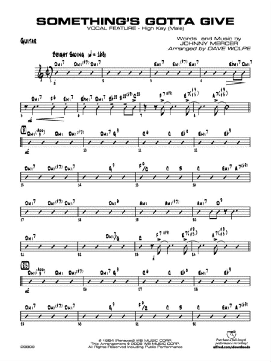 Something's Gotta Give: Guitar Jazz Ensemble scores gallery preview page 1