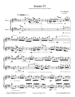Book cover for Handel: Sonata No. 6 for Flute Duo