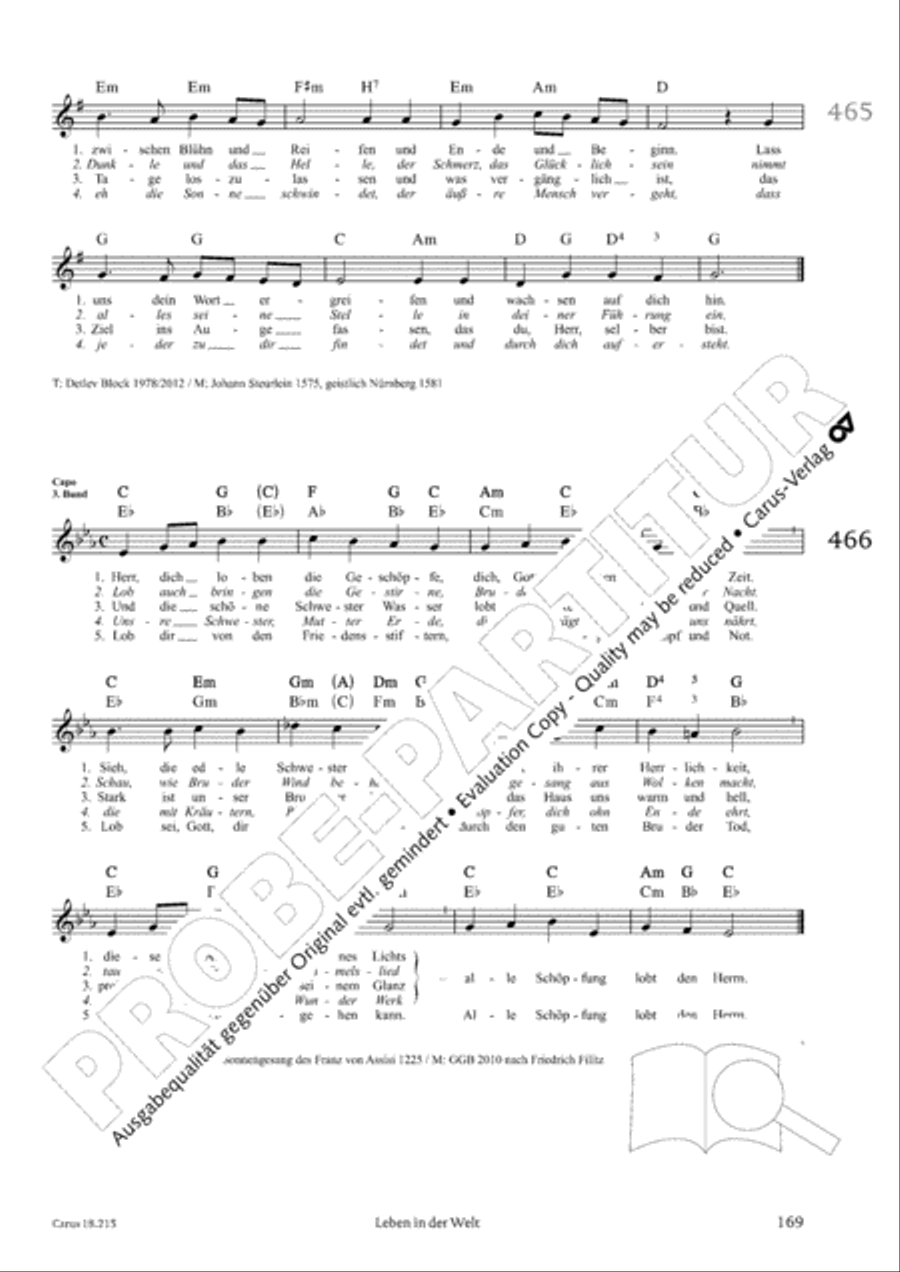Gitarrenbuch zum Gotteslob Guitar scores gallery preview page 155