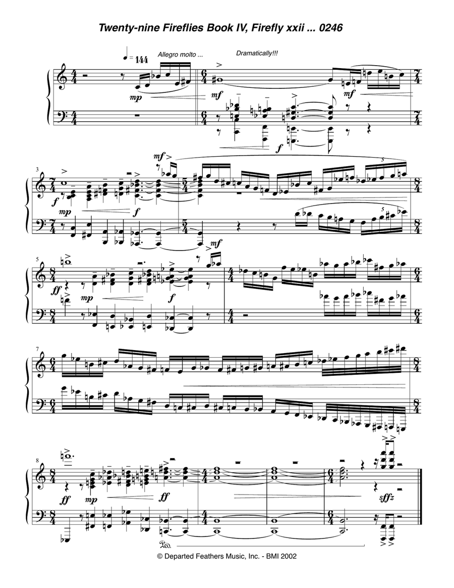 Twenty-nine Fireflies Book IV, Firefly xxii 0246 Piano Solo scores gallery preview page 1