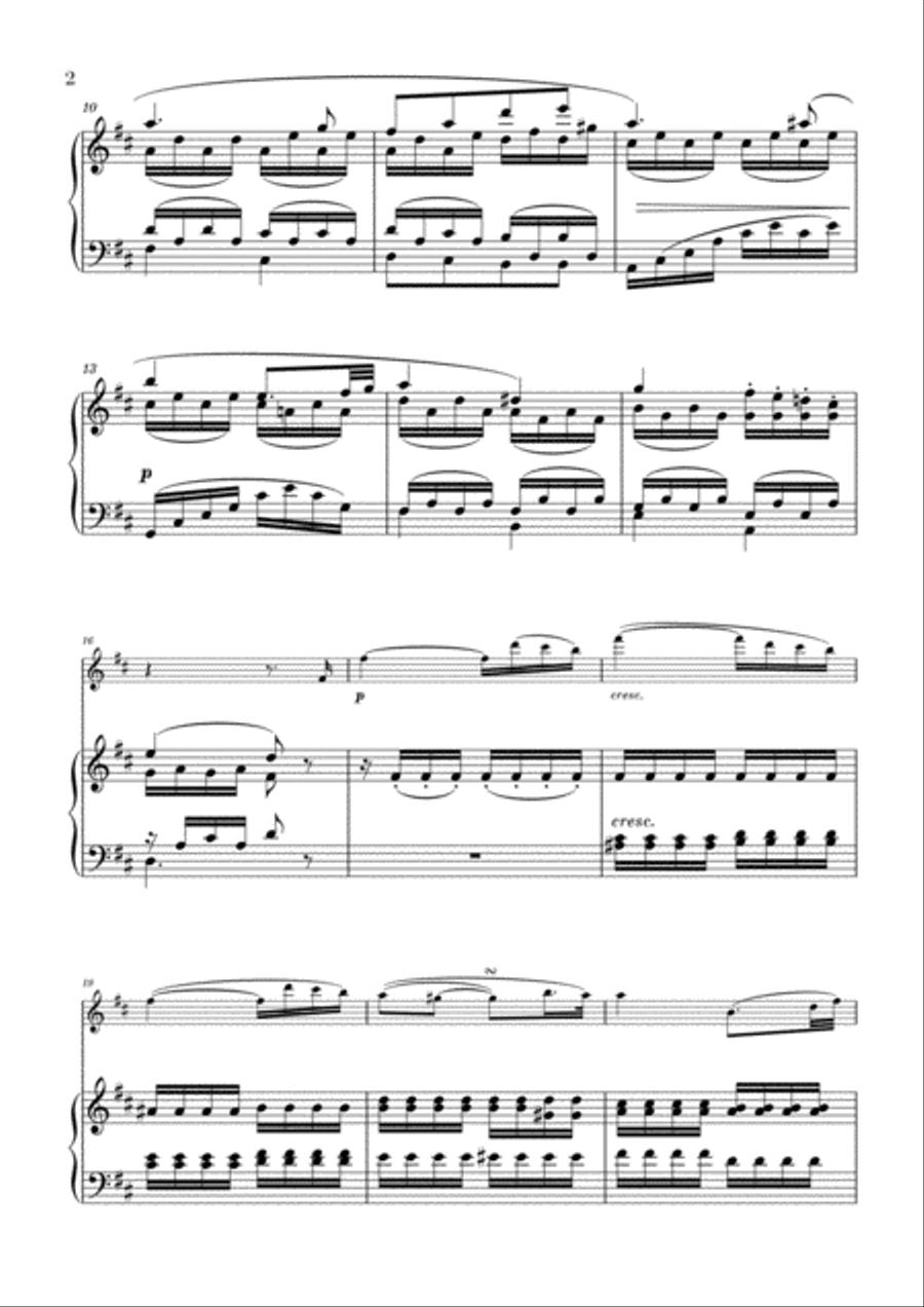 Sonata Pathetique (2nd Movement) - Adagio Cantabile for Flute and Piano Woodwind Ensemble scores gallery preview page 2