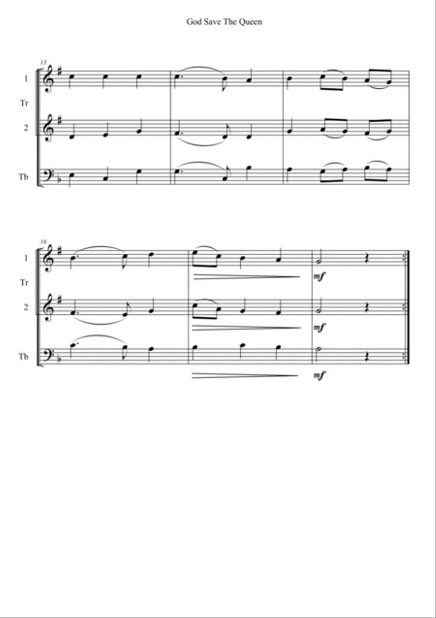 God Save The Queen Trumpet Solo scores gallery preview page 2