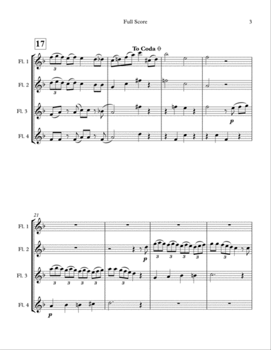 It's Beginning To Look Like Christmas Flute Quartet scores gallery preview page 4