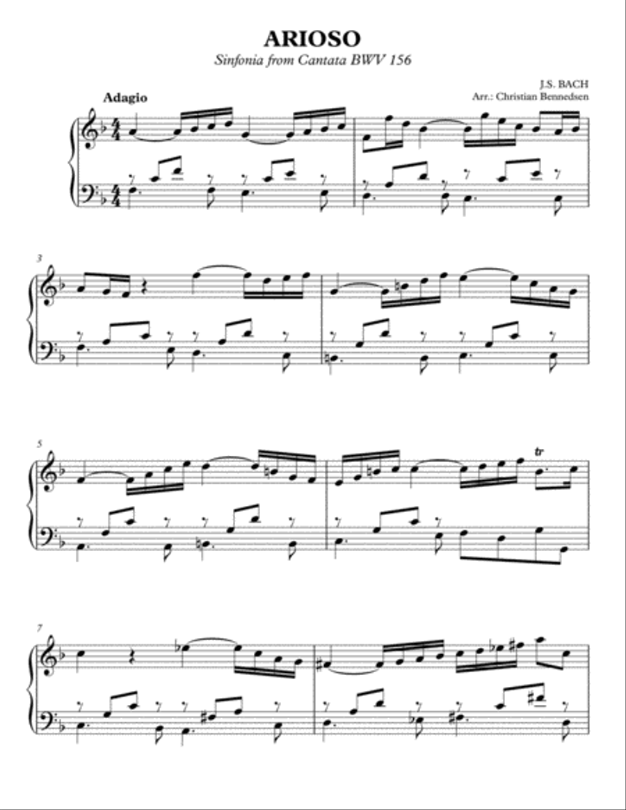 Arioso - Sinfonia from Cantata BWV 156 Piano Method scores gallery preview page 1