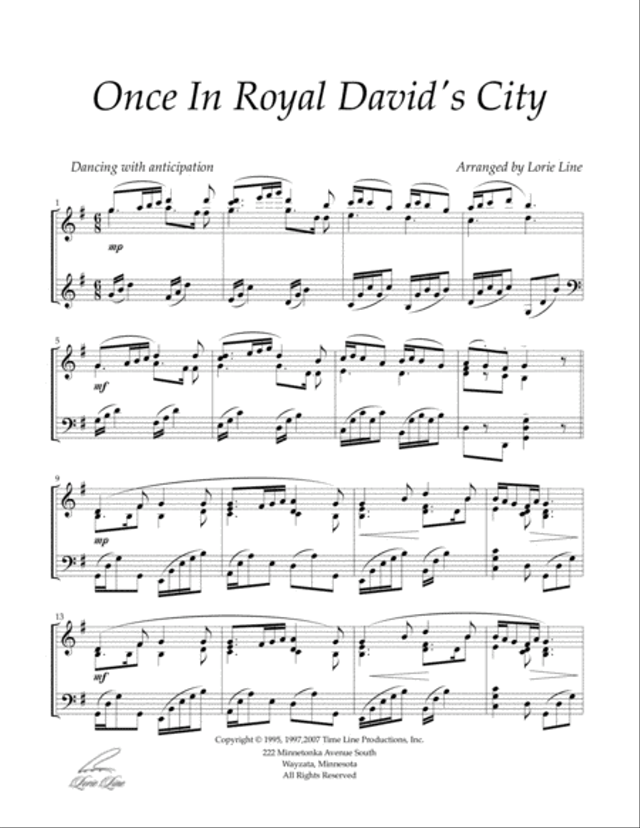 Once In Royal David's City Piano Solo scores gallery preview page 2