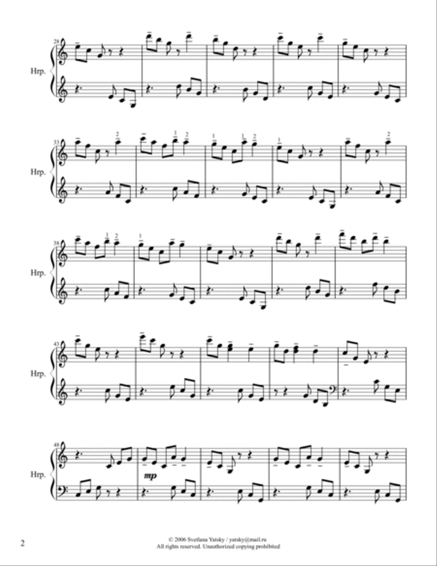 Silent Night! Holy Night! Harp scores gallery preview page 2
