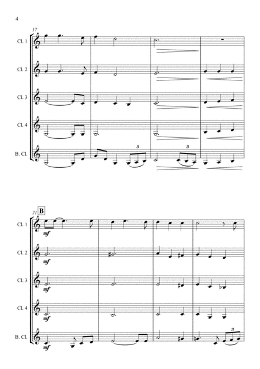 I Still Call Australia Home Clarinet Choir scores gallery preview page 4