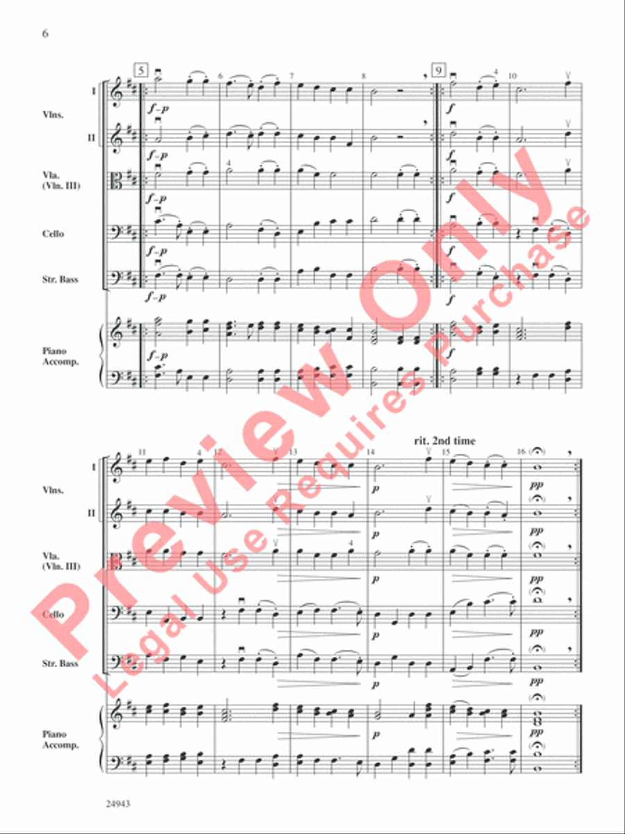 Musik of Shakespeare's Daye String Orchestra scores gallery preview page 7