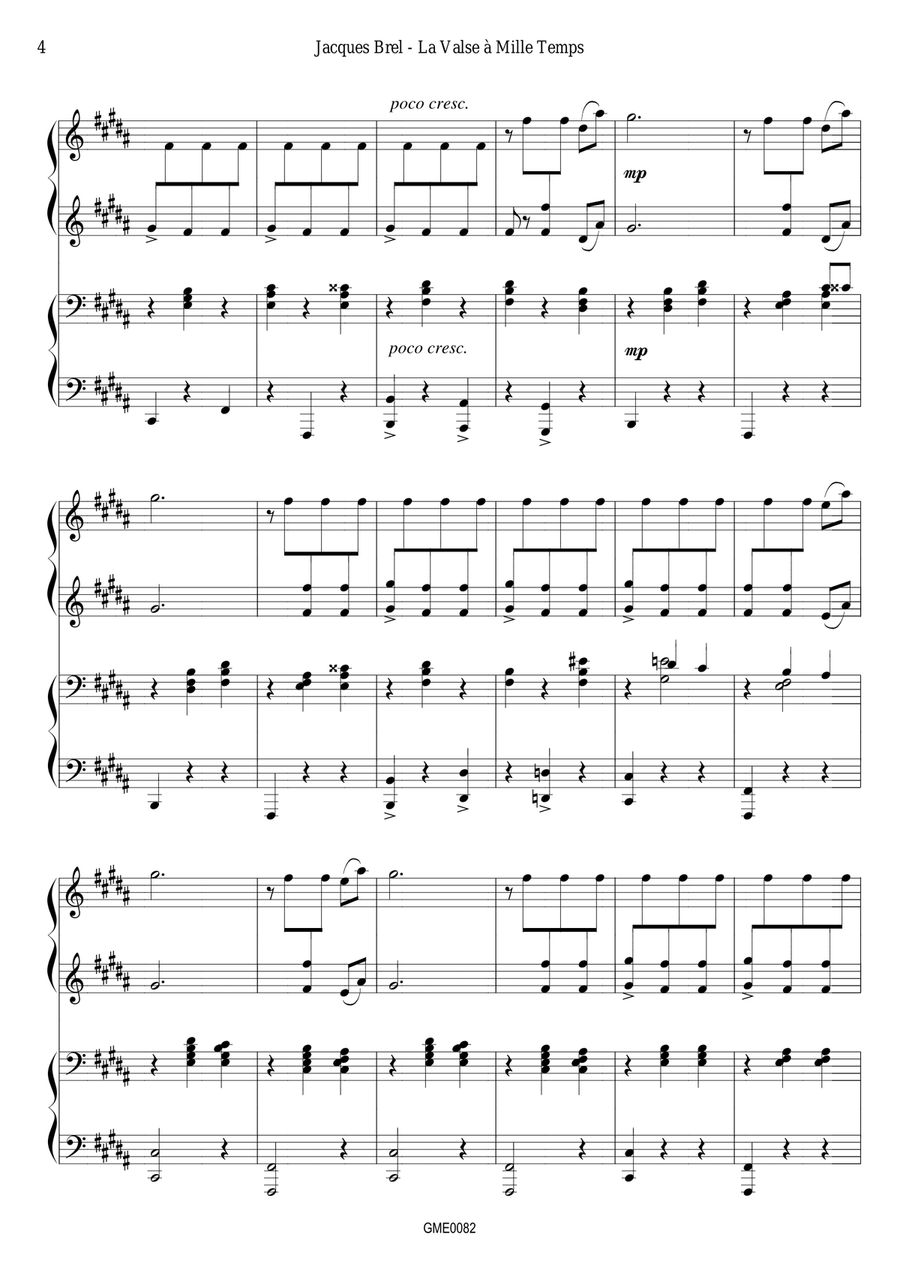 La Valse A Mille Temps 1 Piano, 4-Hands scores gallery preview page 6