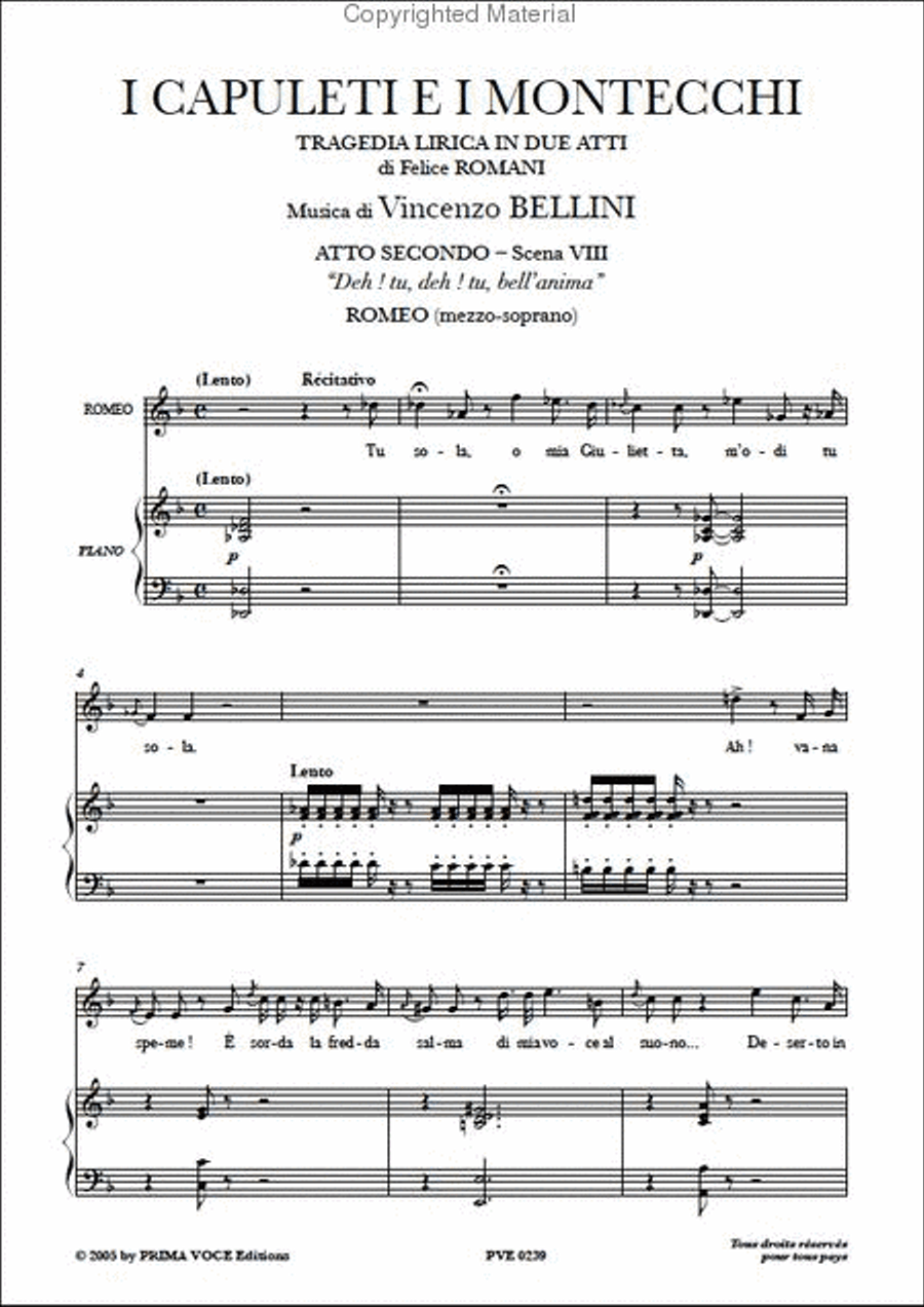 Deh! tu, deh! tu, bell'anima from I Capuleti e I Montecchi Mezzo-Soprano Voice scores gallery preview page 2