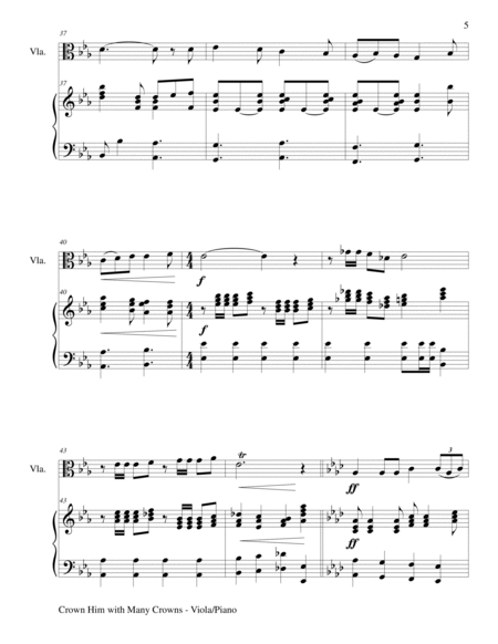 CROWN HIM WITH MANY CROWNS (Duet – Viola and Piano/Score and Parts) image number null