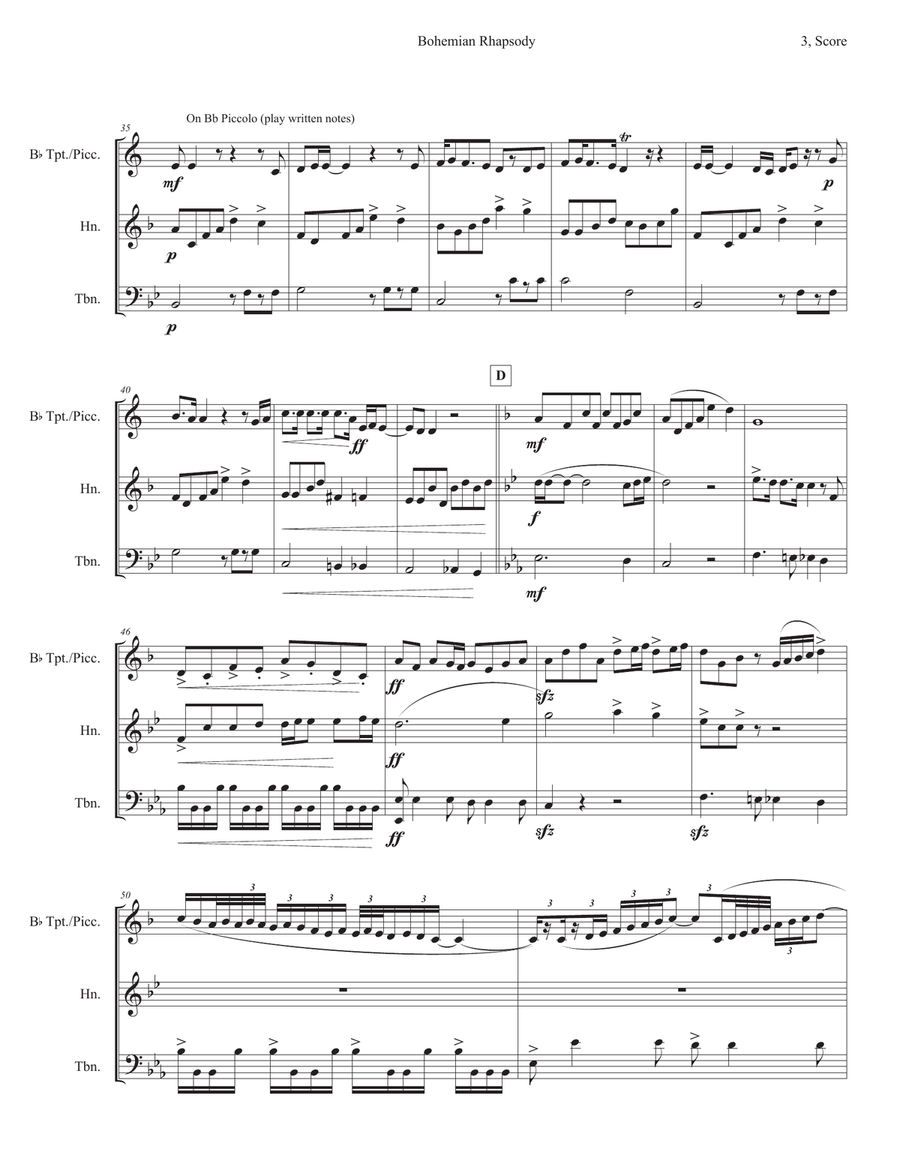 Bohemian Rhapsody Bohemian Rhapsody School and Community scores gallery preview page 3