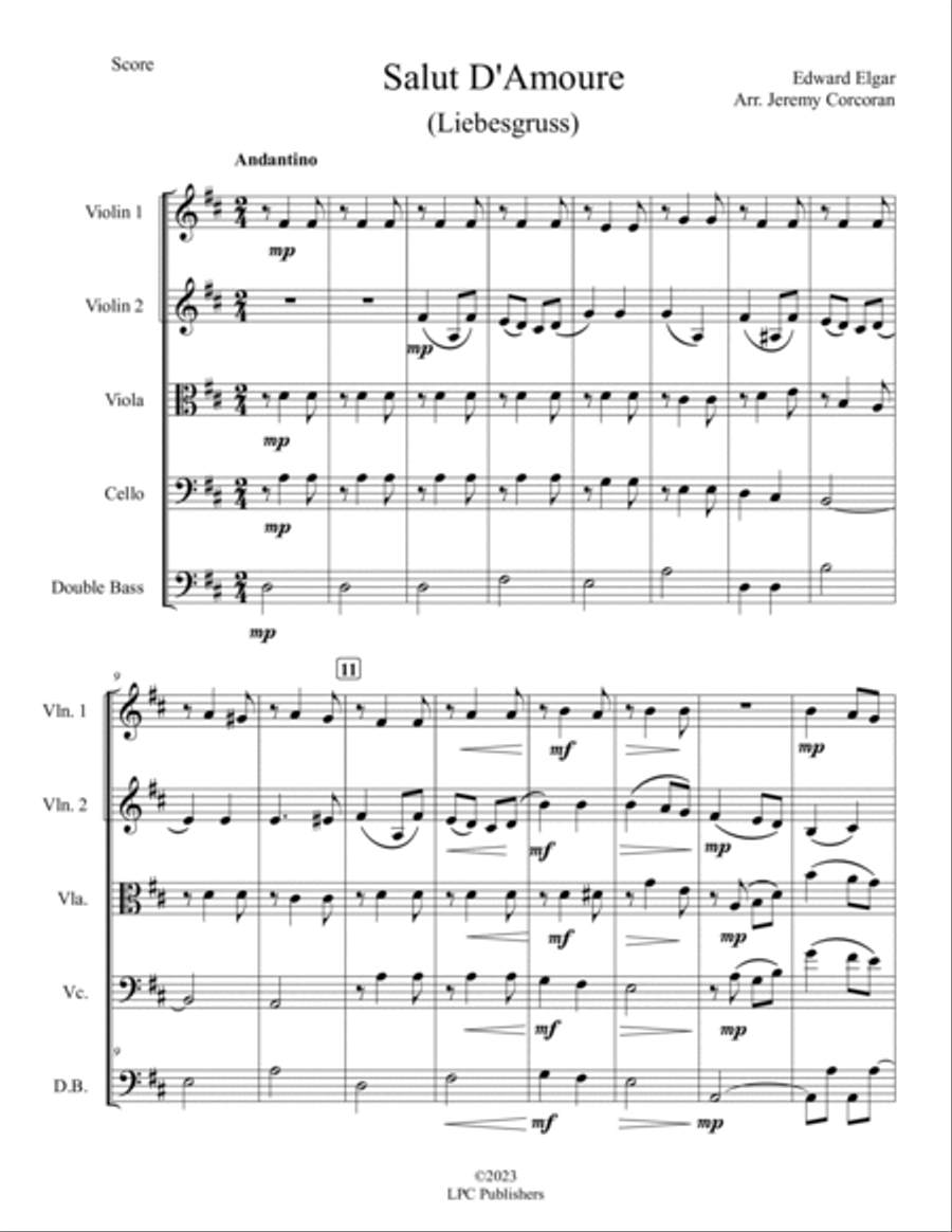 Salut De'Amoure (Liebesgruss) String Orchestra scores gallery preview page 2