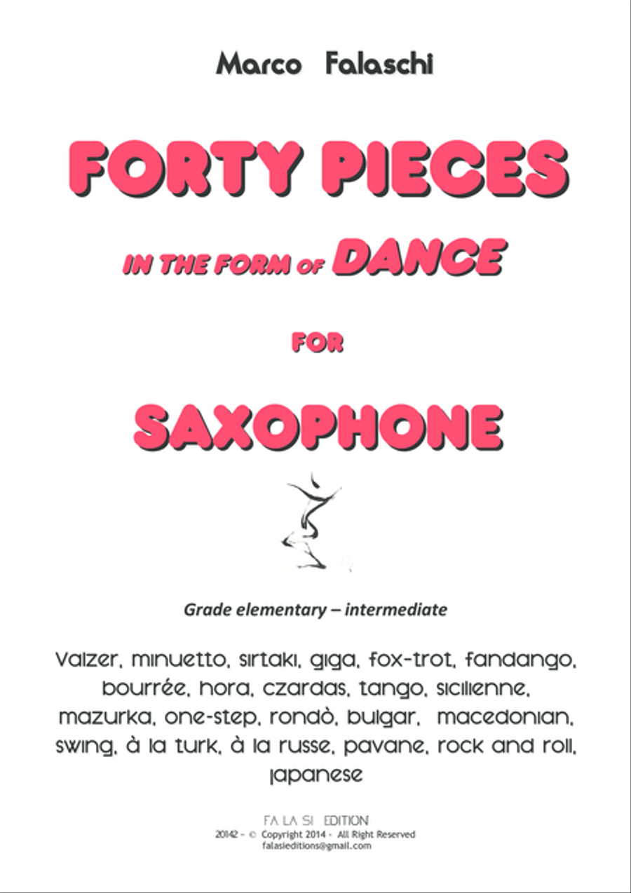 Forty Pieces in the forme of Dance for Saxophone Saxophone Solo scores gallery preview page 1