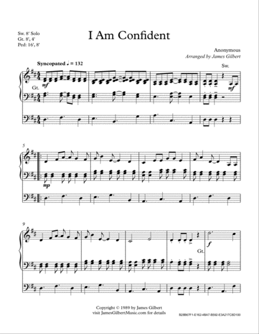 I Am Confident I Am Confident Organ Solo scores gallery preview page 2