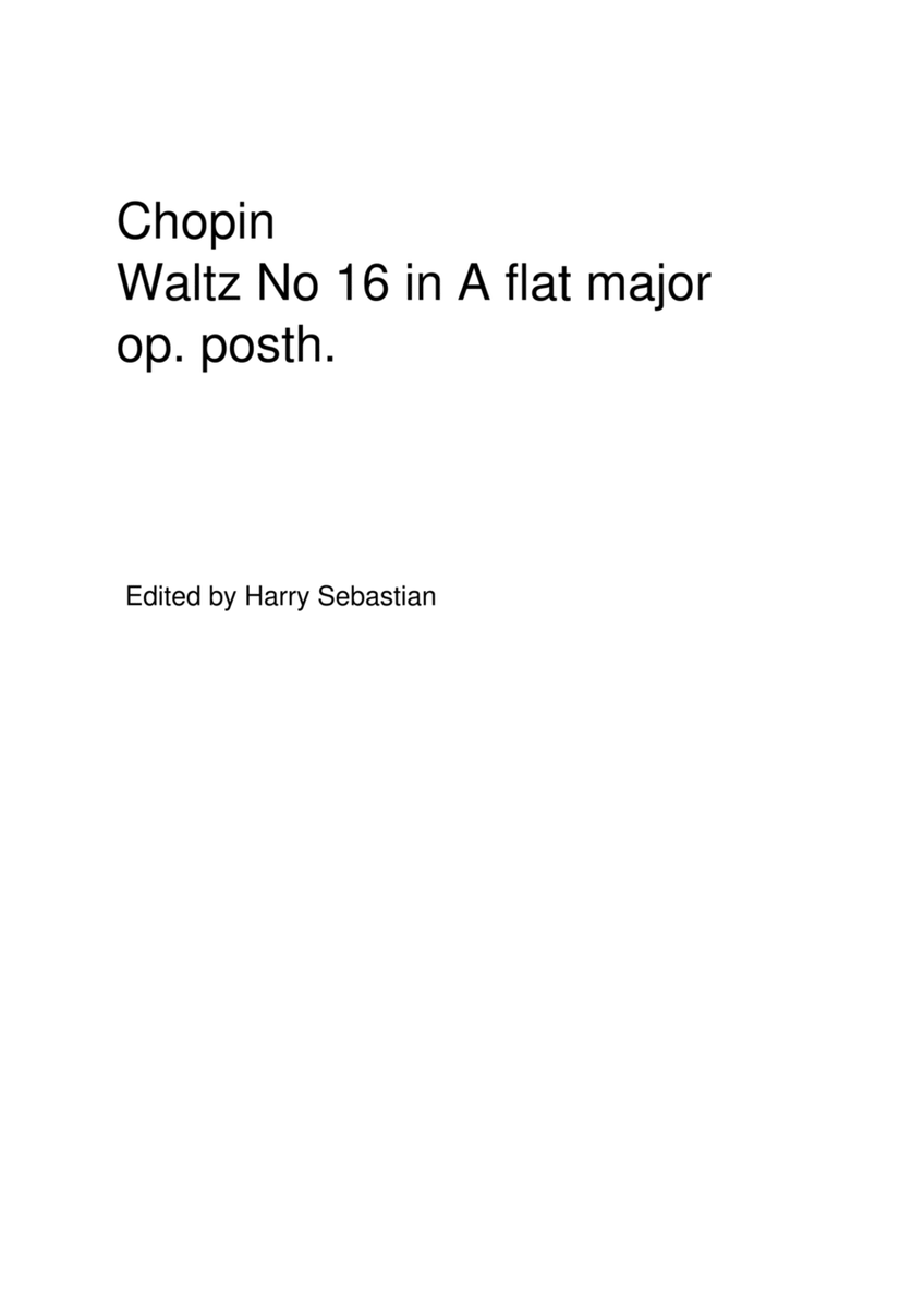 Chopin- Waltz No 16 in A flat major op. posth. image number null