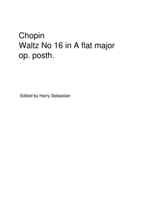 Book cover for Chopin- Waltz No 16 in A flat major op. posth.