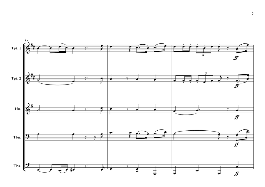 Belgiun National Anthem for Brass Quintet (