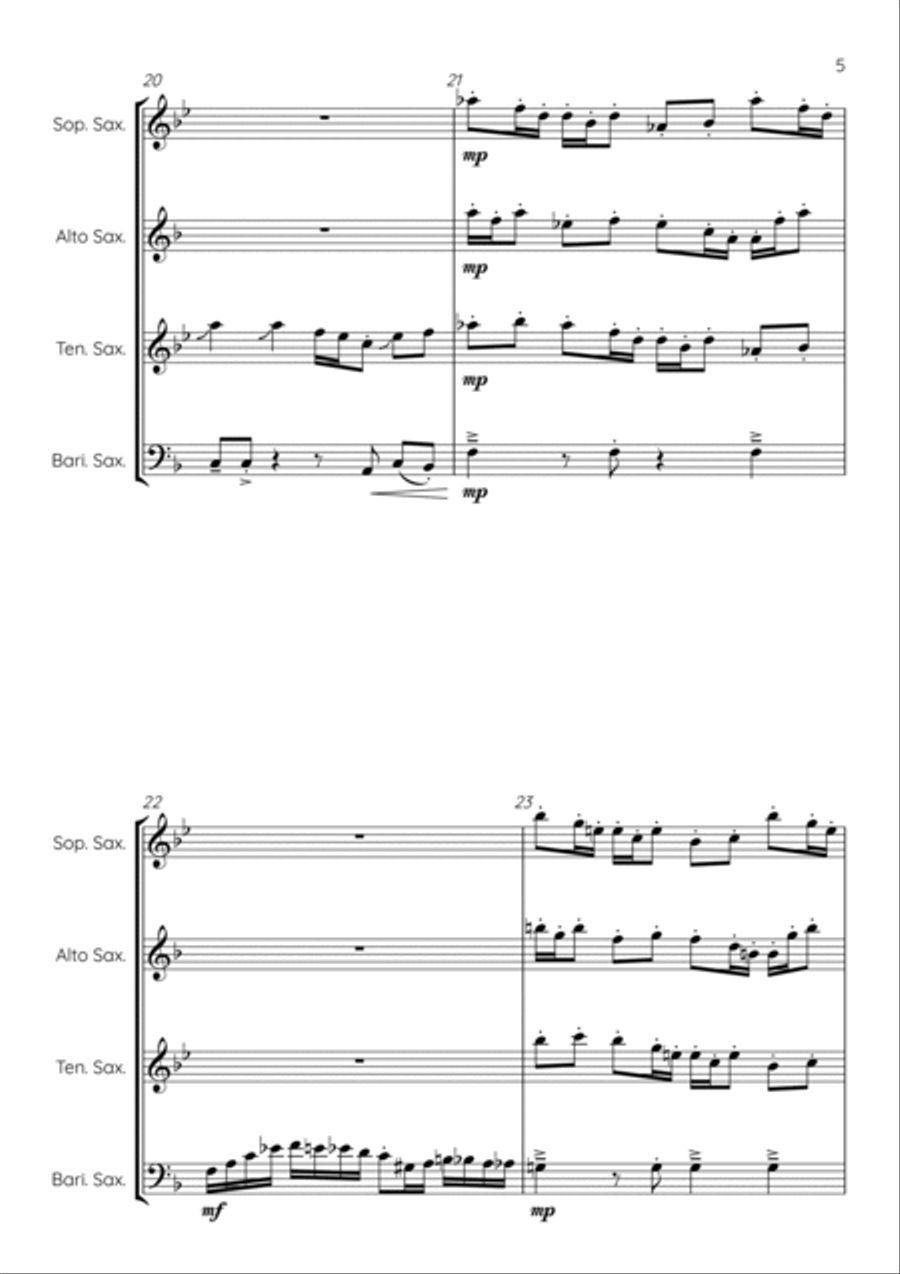 Lacunas Saxophone Quartet scores gallery preview page 6