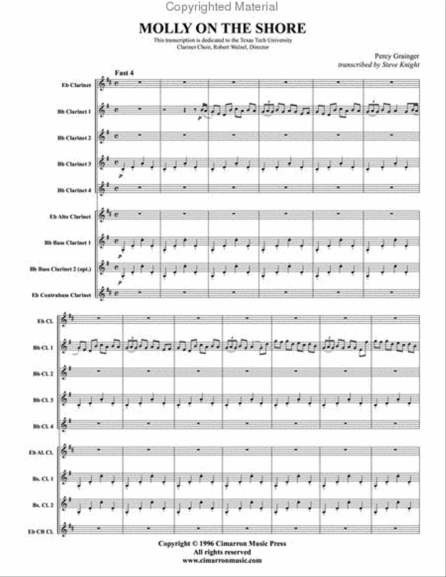 Molly on the Shore Clarinet Choir scores gallery preview page 2