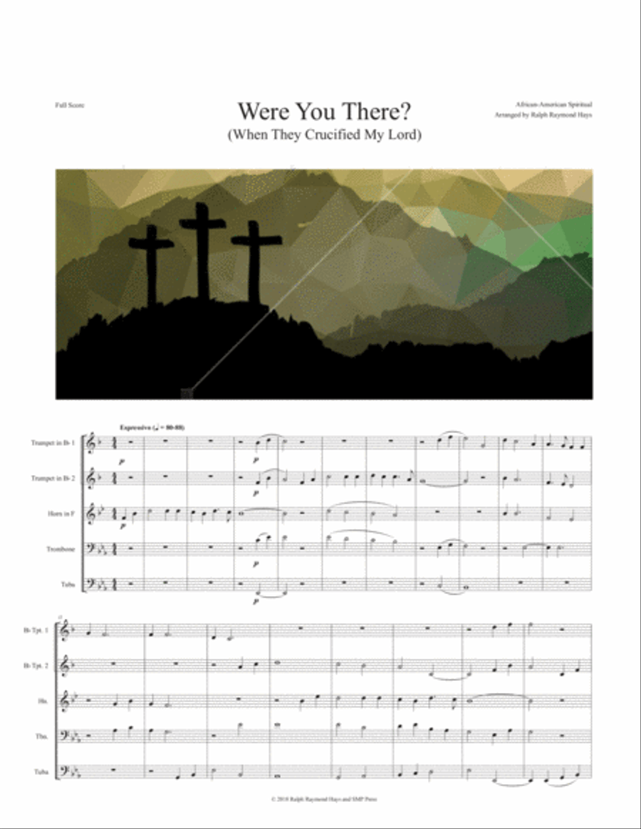 Were You There (When They Crucified My Lord) for brass quintet Brass Quintet scores gallery preview page 1