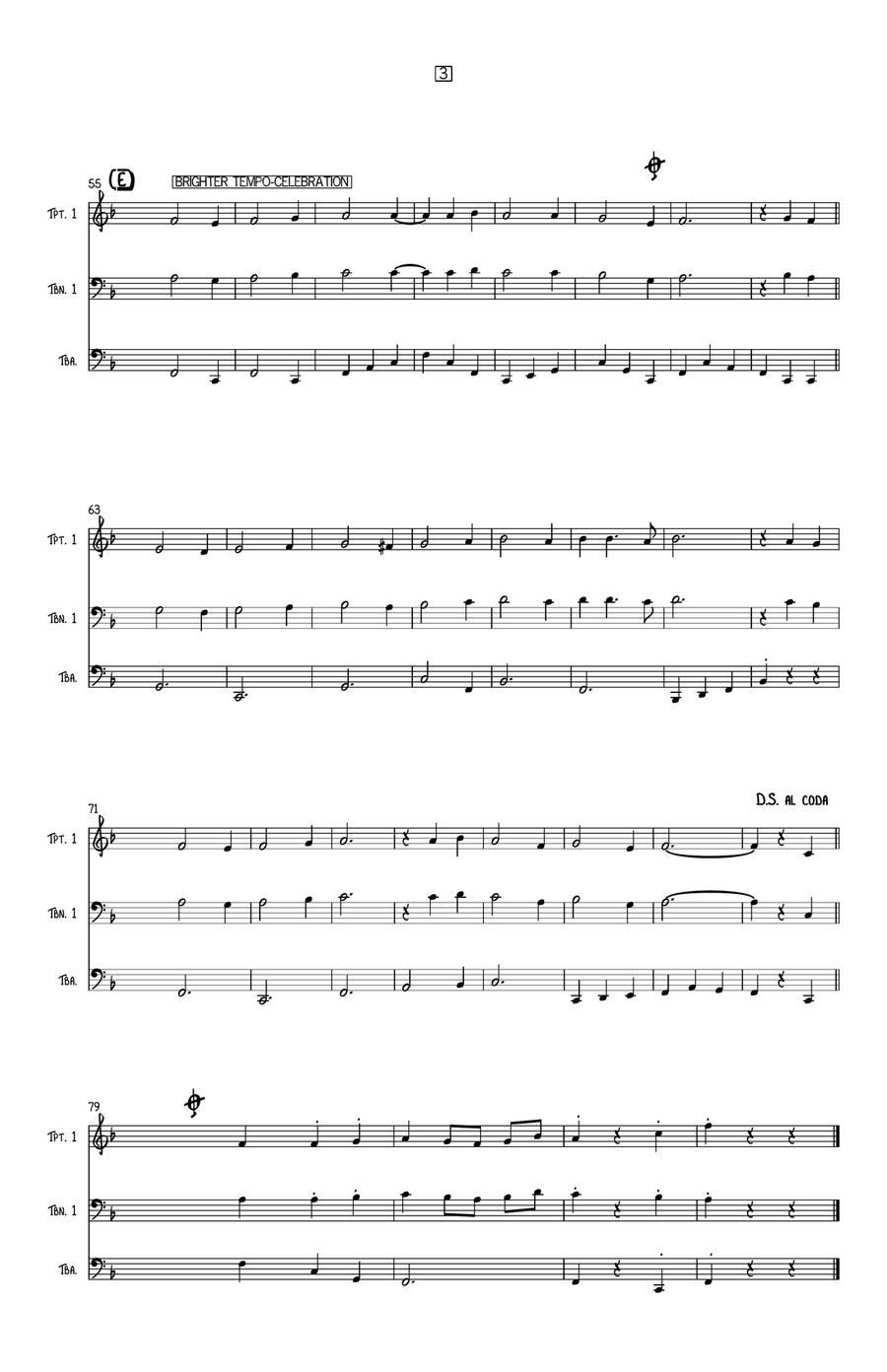 Las Mañanitas (Brass Trio) Brass Trio scores gallery preview page 4