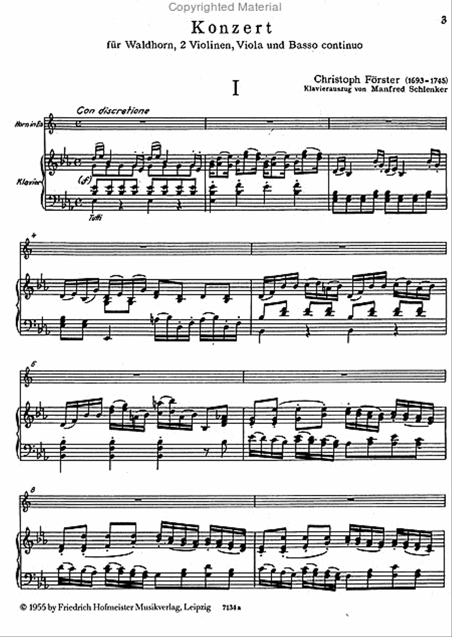 Konzert für Waldhorn, 2 Violinen, Viola und B.c. / KlA Viola scores gallery preview page 2