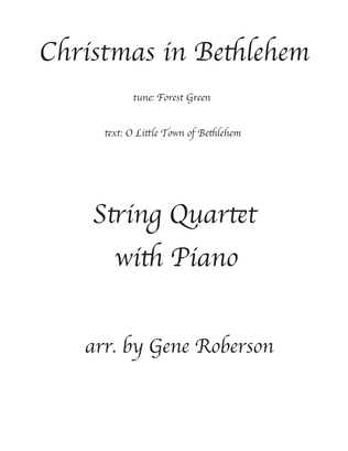Book cover for O Little Town of Bethlehem String Quartet w Piano Forest Green Tune