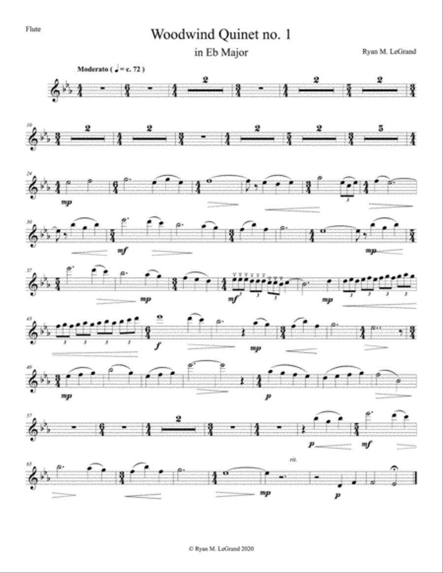 Woodwind Quintet no. 1 in Eb Major - LeGrand