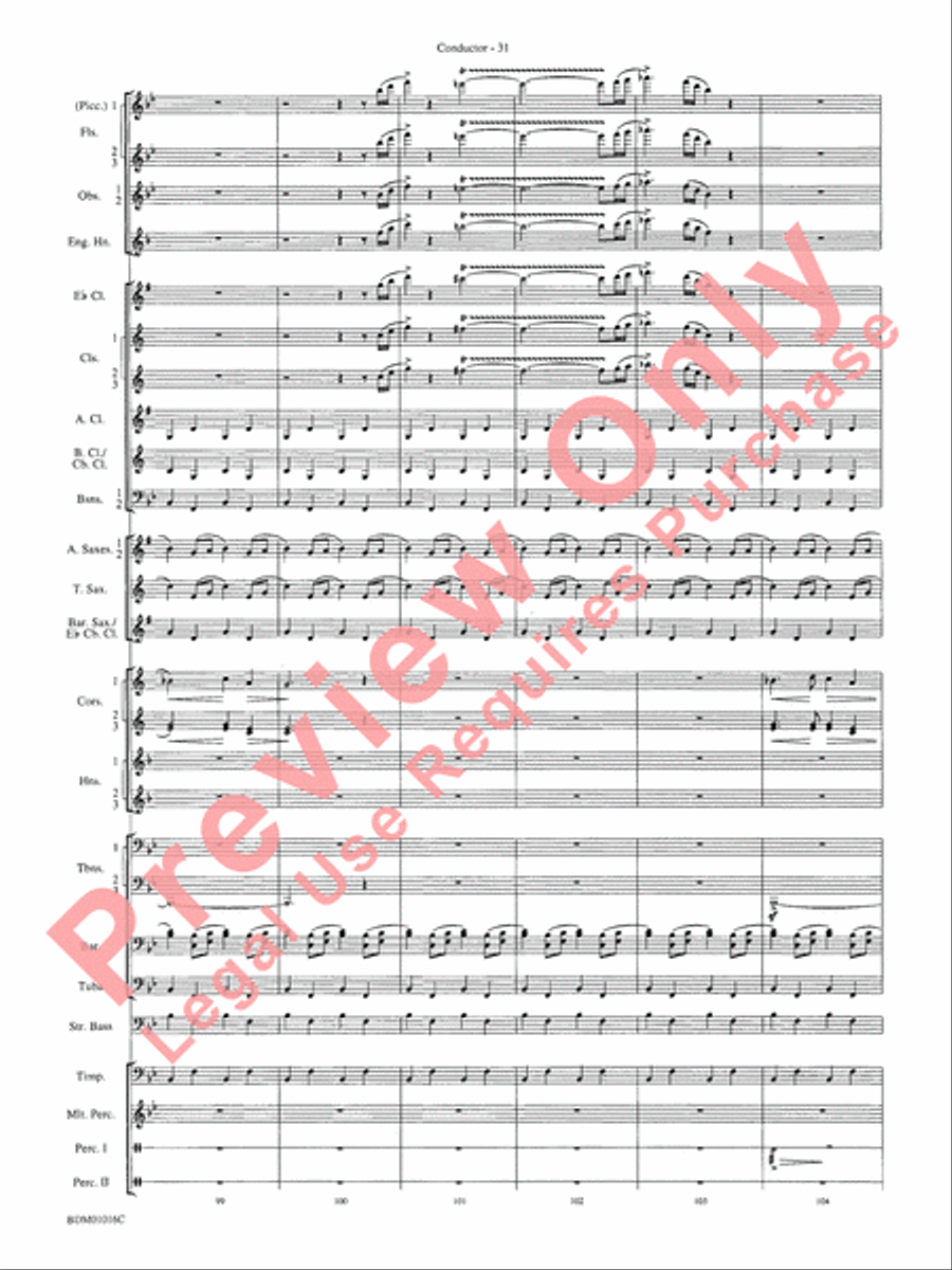 Fanfare and Allegro Concert Band scores gallery preview page 34