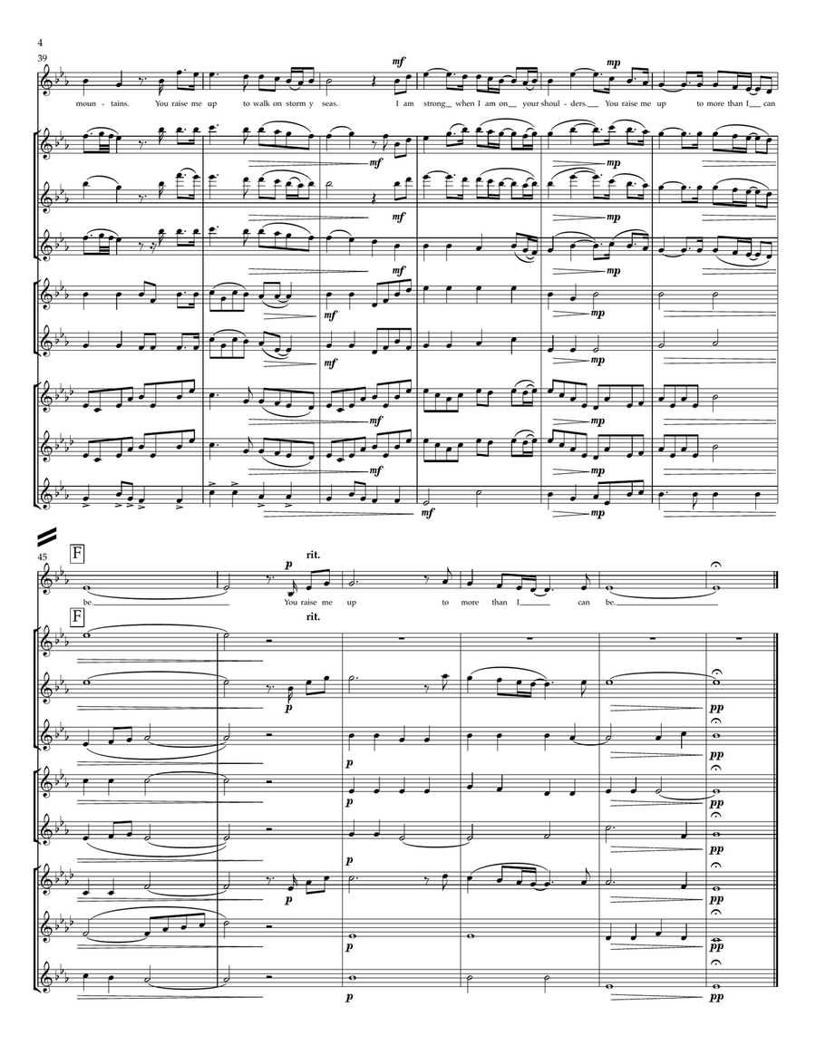 You Raise Me Up Flute Choir scores gallery preview page 4