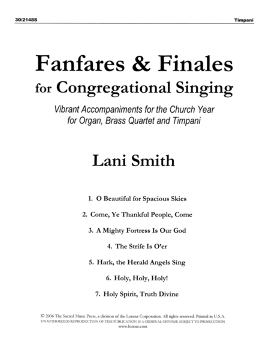 Fanfares and Finales for Congregational Singing - Brass and Timpani Parts Set of Parts scores gallery preview page 1