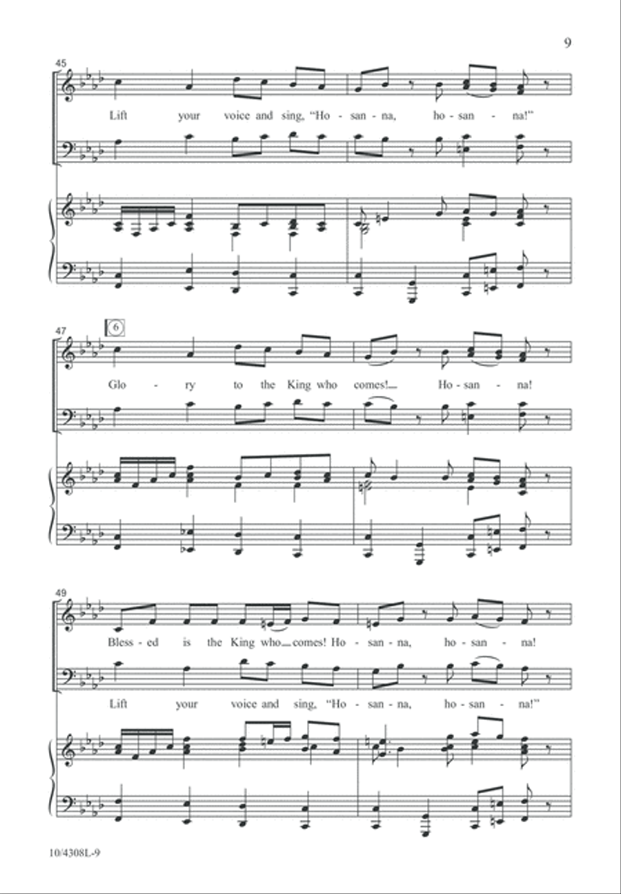 Blessed Is the King! Hosanna! 4-Part scores gallery preview page 9