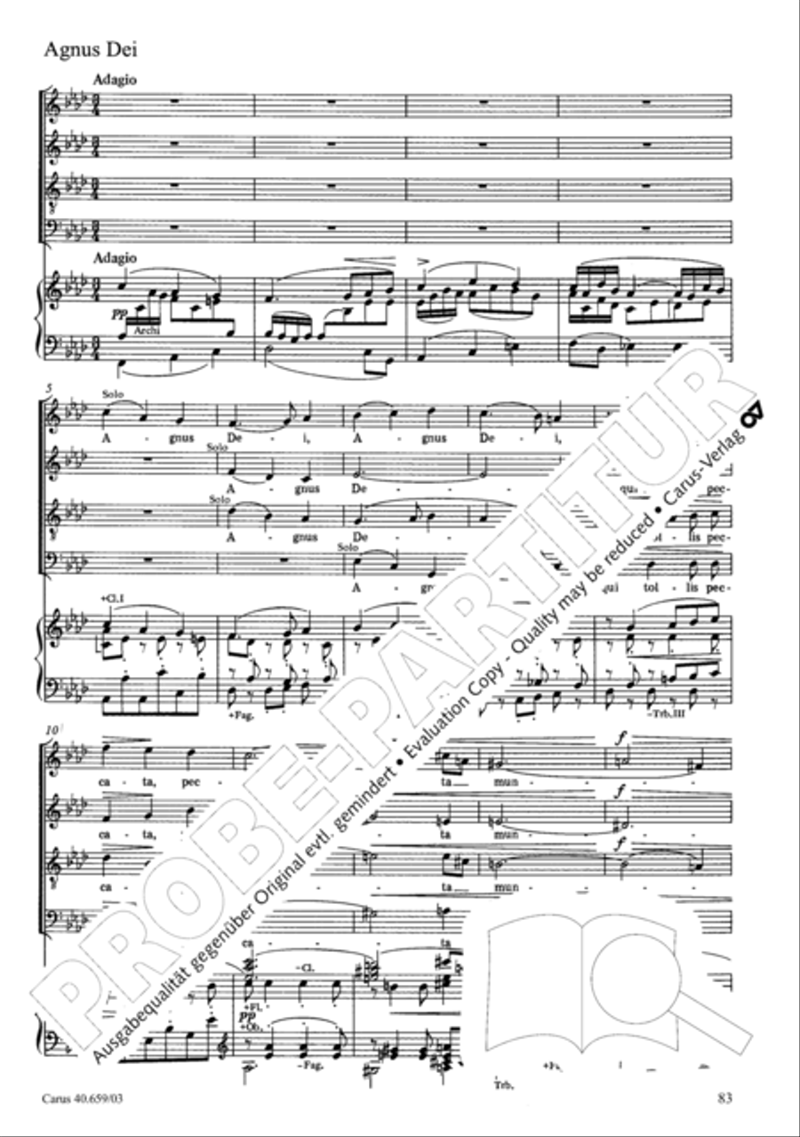 Mass in A flat major (Messe in As) 4-Part scores gallery preview page 84