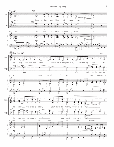 Mother's Day Song SATB image number null