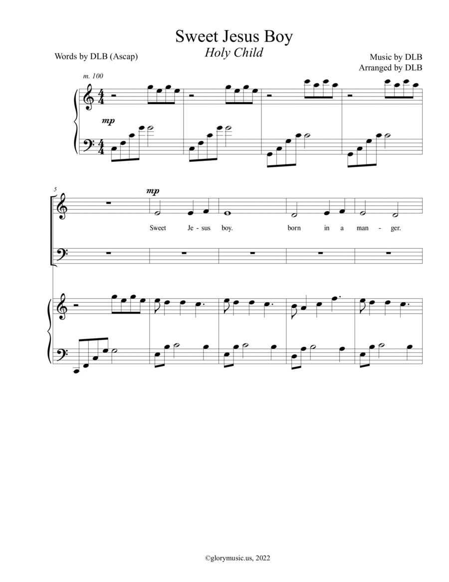 Sweet Jesus Boy Sweet Jesus Boy 4-Part scores gallery preview page 1