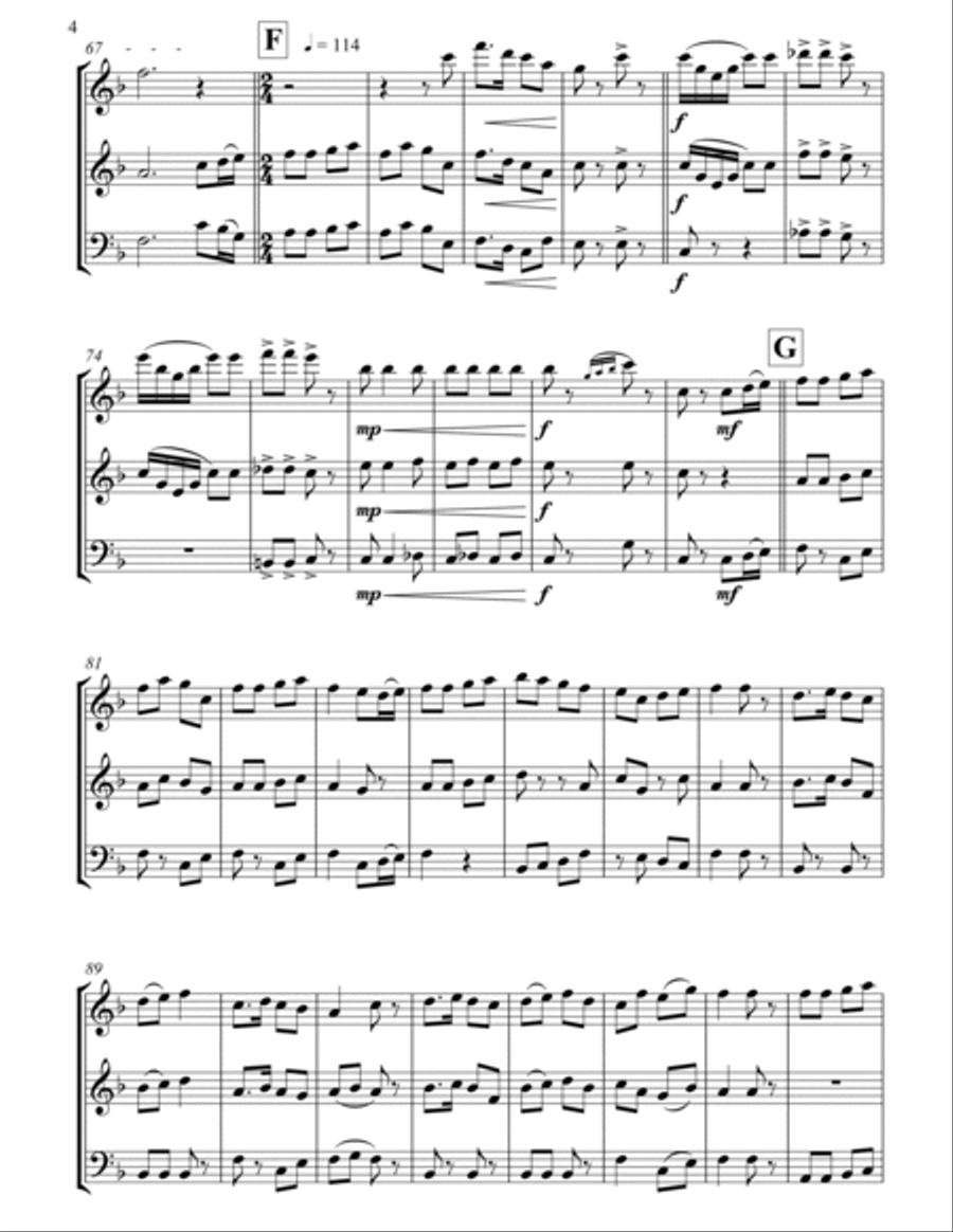 American Revolution Medley Woodwind Trio scores gallery preview page 5