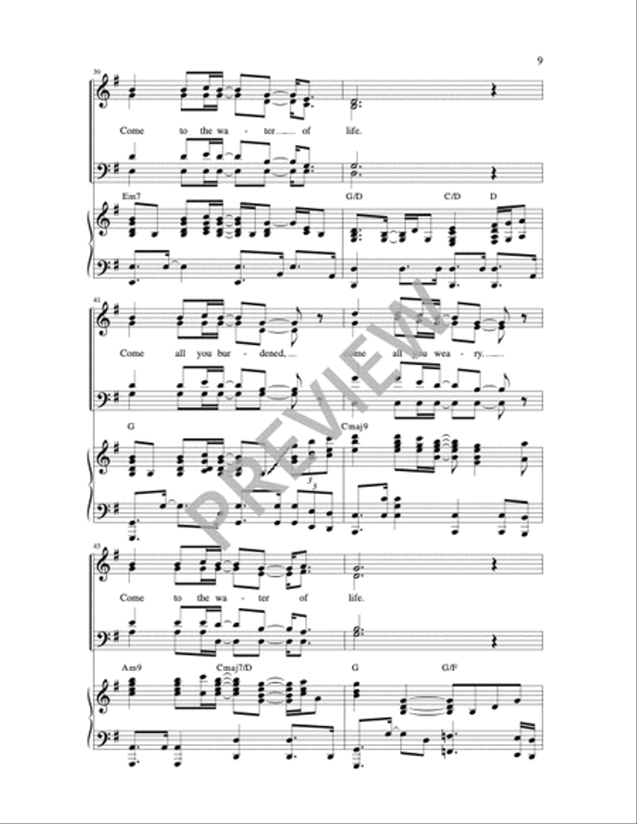 Come to the Water 4-Part scores gallery preview page 13