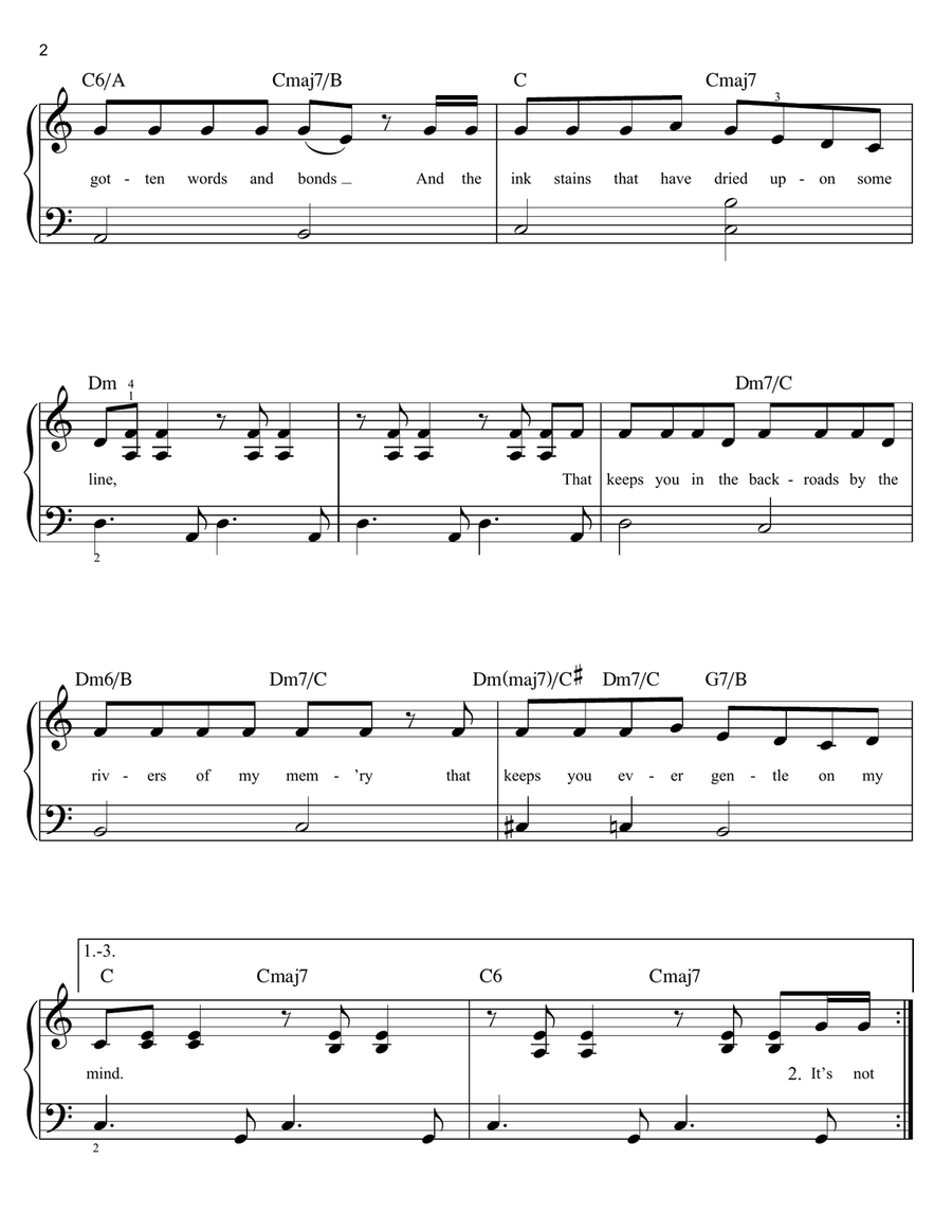 Gentle On My Mind Gentle On My Mind Easy Piano scores gallery preview page 2
