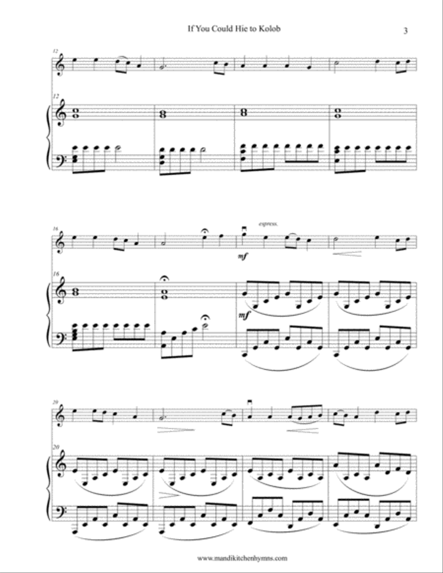 If You Could Hie to Kolob (Violin & Piano) If You Could Hie to Kolob (Violin & Piano) Violin scores gallery preview page 3