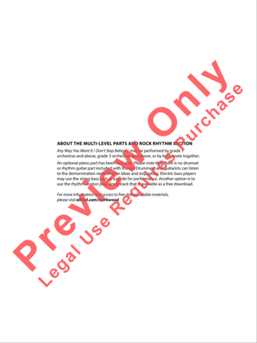 Any Way You Want It / Don't Stop Believin' String Orchestra scores gallery preview page 3
