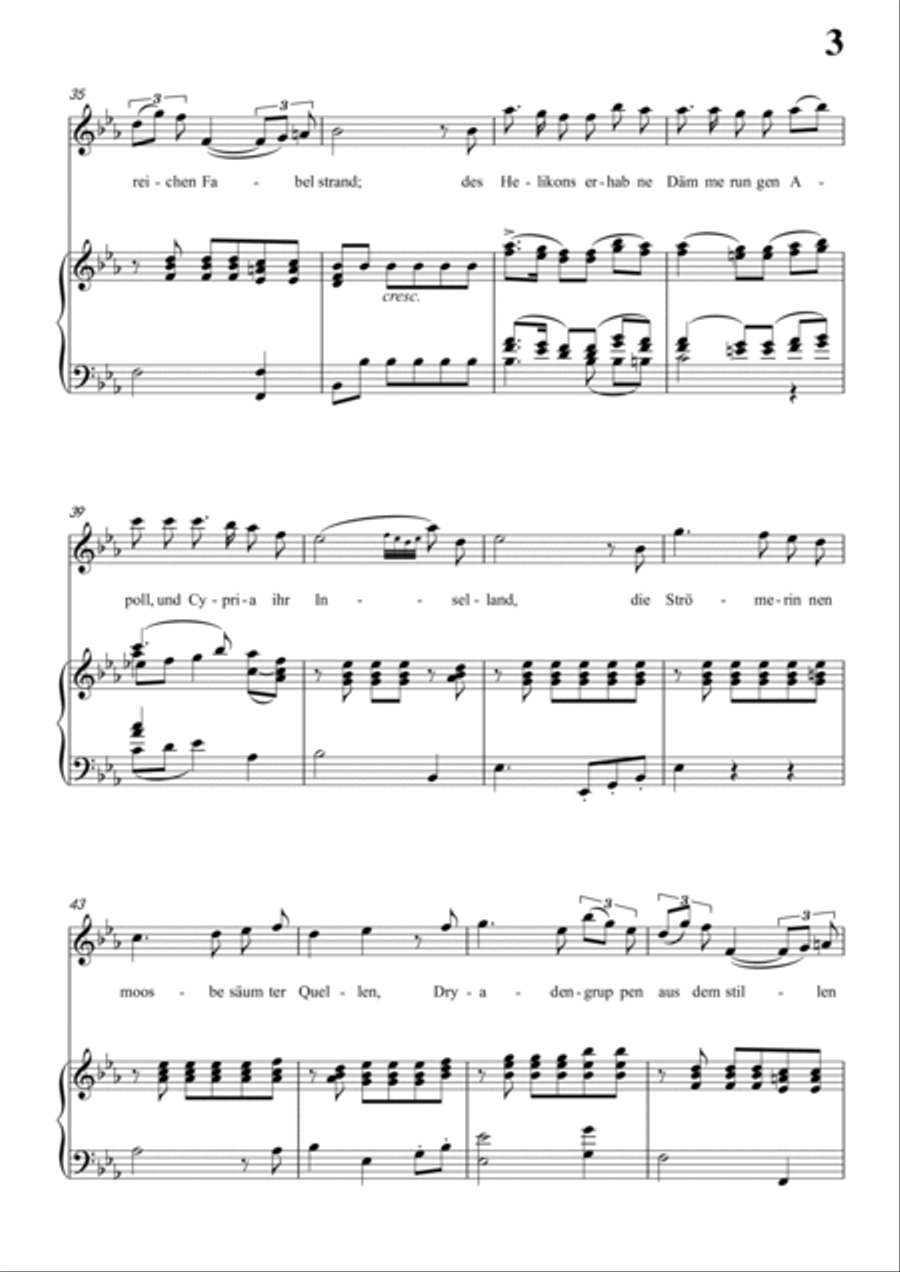 Schubert-Uraniens Flucht(Urania's Flight),D.554 in bA for Vocal and Piano Voice scores gallery preview page 4