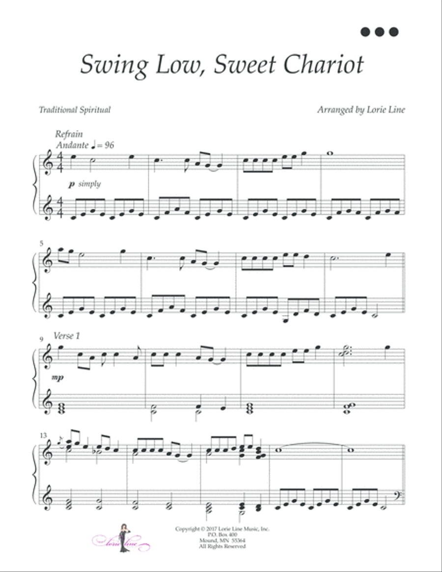 Swing Low, Sweet Chariot Easy Piano scores gallery preview page 2